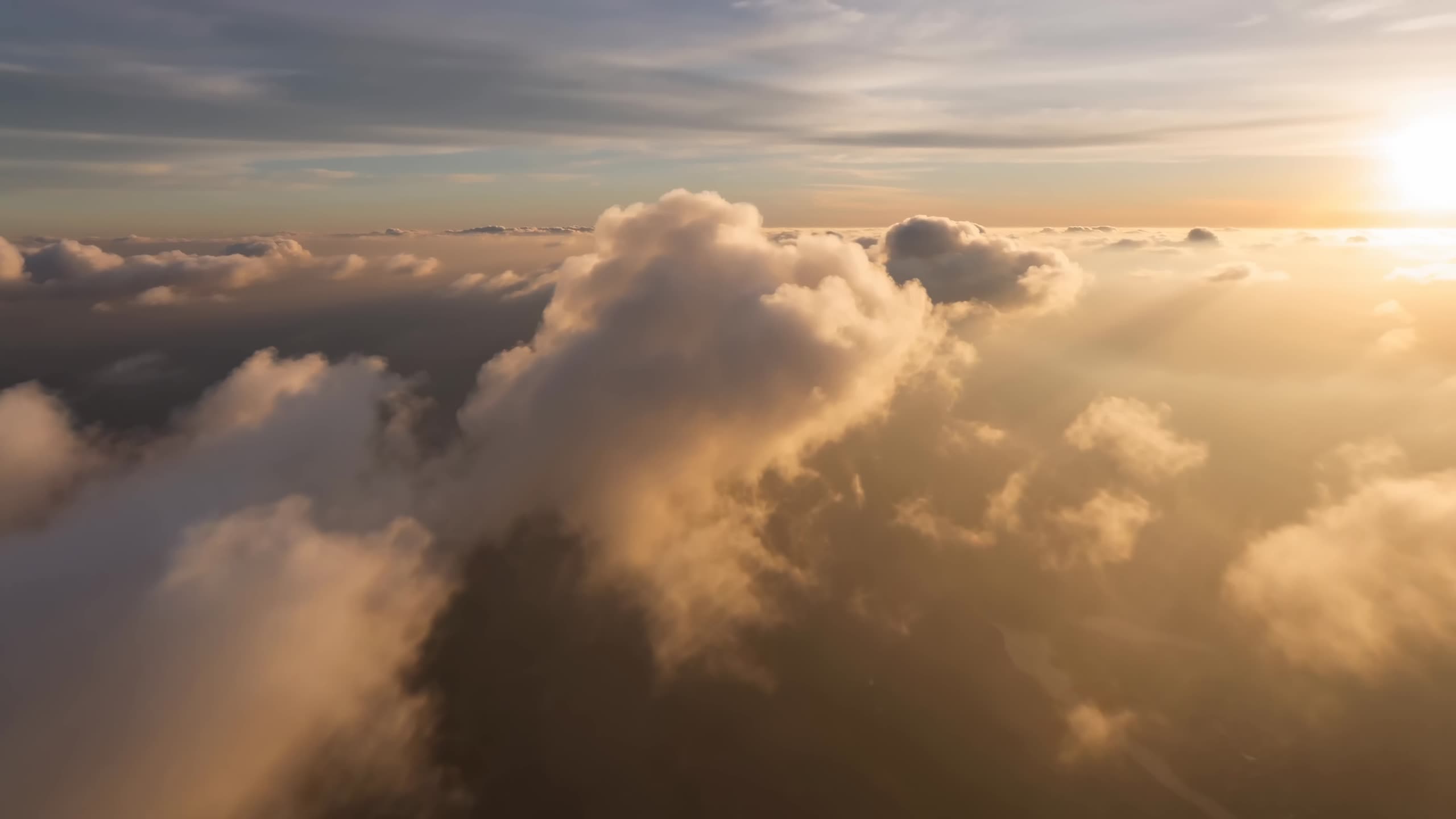 VANTA aircraft over golden cloud